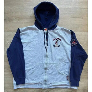 Vintage 90s Disney Mickey Mouse Unlimited All Star League Full Zip Hoodie Sz L